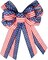 Large 4th of July Patriotic Wreath Bow – Oversized American Flag Bow with Blue Stars – Red and White Bunting Decor for Front Door, Mailbox & Porch – USA 250th Anniversary Outdoor Weather-Resistant Ornament (1 Pack)